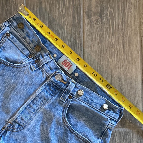 Levi  501 Bucksaw Logger Jeans Mens size Suspender buttons Blue Vintage 30”/31” - Picture 5 of 9